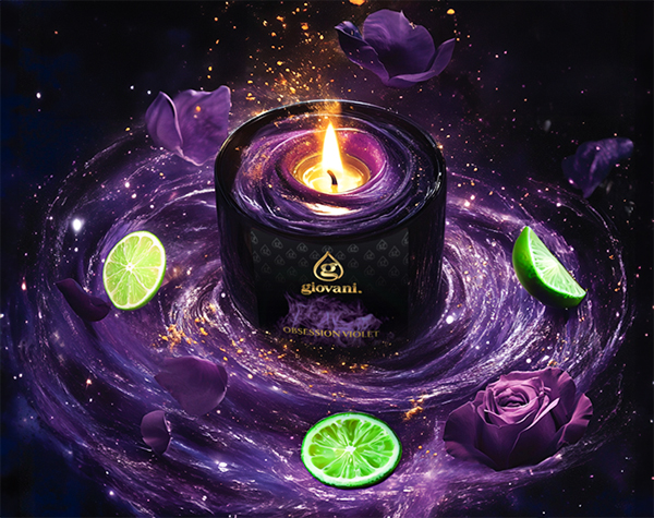 модерен дизайн на свещи Giovani Obsession Violet